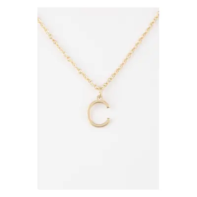 DEFACTO Women's C Letter Gold Necklace