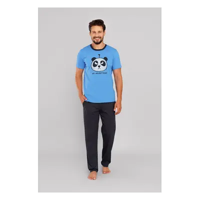 Men's pyjamas Jugo, short sleeves, long legs - blue/graphite