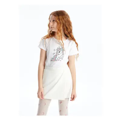 LC Waikiki Crew Neck Printed Short Sleeve Girl's T-Shirt