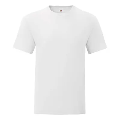 White men's Iconic combed cotton t-shirt with Fruit of the Loom sleeve