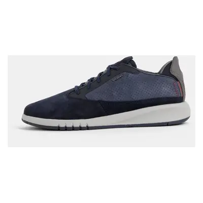 Dark blue men's suede sneakers Geox Aerantis - Men's