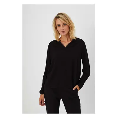 Plain viscose shirt - black