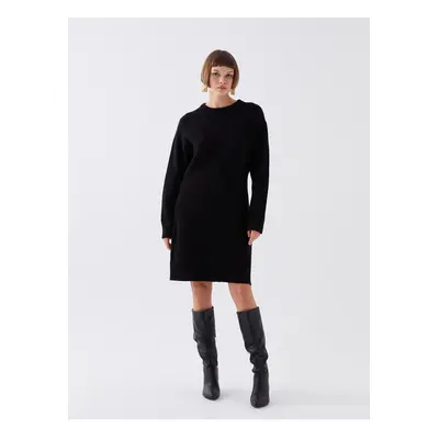 LC Waikiki Crew Neck Straight Long Sleeve Women's Knitwear Dress