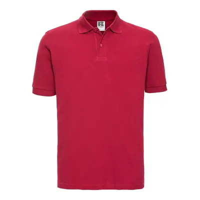 Men's Red Polo Shirt 100% Cotton Russell