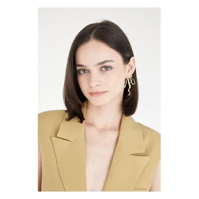 DEFACTO Women's Bow Gold Earrings