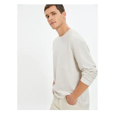 Koton Basic Sweater Crew Neck Textured Long Sleeve