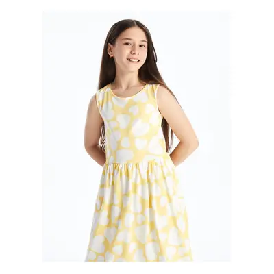 LC Waikiki Crew Neck Printed Girl's Dress