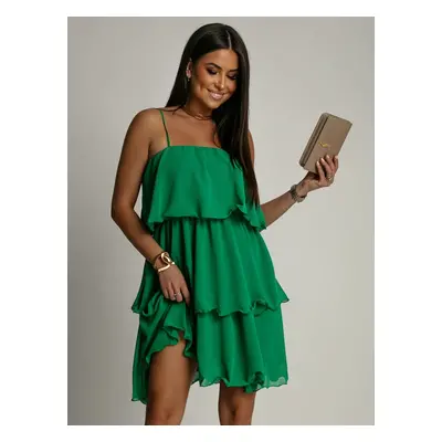 Green sundress with ruffles