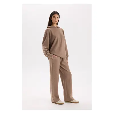 DEFACTO Wide Leg Wide Leg Elastic Waist Laced Basic Plain Pocket Trousers