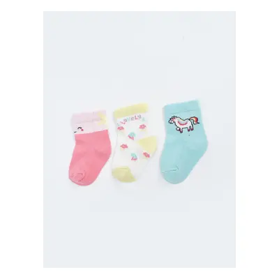 LC Waikiki Lw - Printed Baby Girl Socks 3-Piece