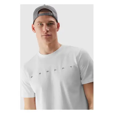 Men's T-shirt in a regular fit made of organic cotton with a 4F print - white