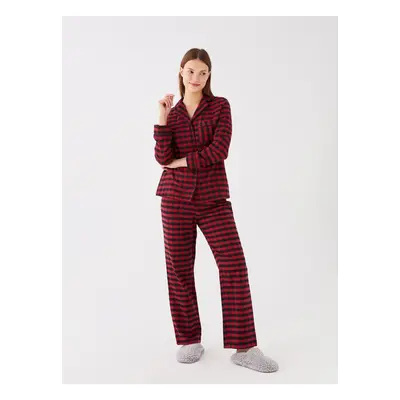 LC Waikiki Shirt Collar Plaid Long Sleeve Women's Pajama Set