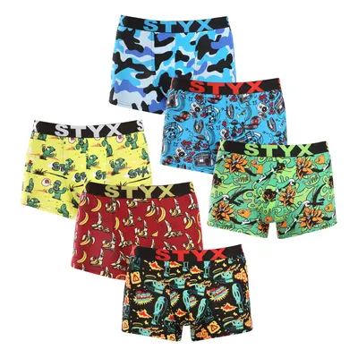 6PACK men's boxers Styx art sports rubber multicolored