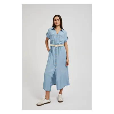 Women's midi shirt dress MOODO - light blue