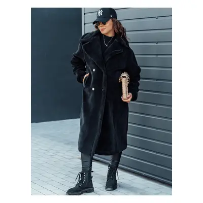 Women&#039;s winter coat LUXERII long fur black Dstreet