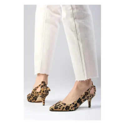 Mio Gusto Drop Women's Leopard Print Short Heeled Shoes