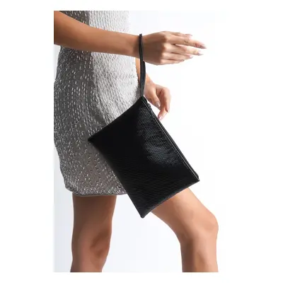 Capone Outfitters Paris Patent Leather Black Mini Bag