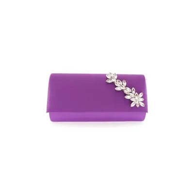 DGN 495-22y Women's Evening Dress Clutch Bag Purple Satin