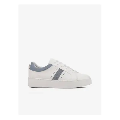 Blue-White Women's Sneakers on the Geox Platform - Women