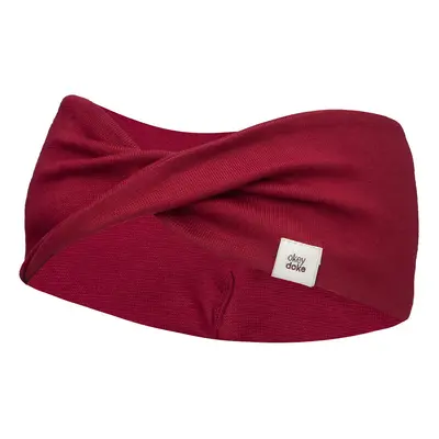 Cotton DOKE headband with cross burgundy