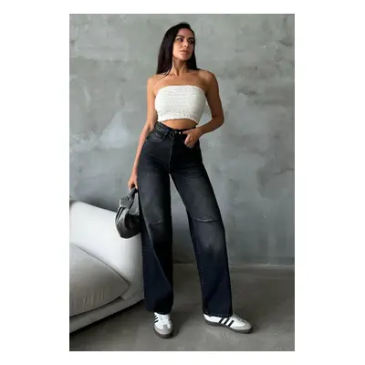 Trendyol Anthracite High Waist Barrel Baggy Jeans