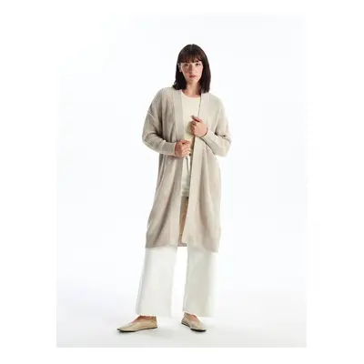 LC Waikiki LCW Vision Shawl Collar Plain Long Sleeve Oversize Women's Knitwear Cardigan