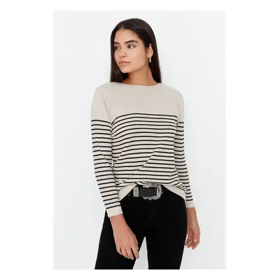 Trendyol Stone Basic Striped Knitwear Sweater