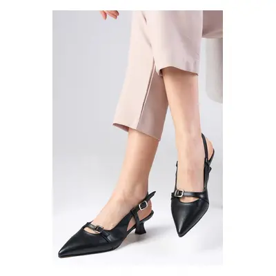 Mio Gusto Kristin Black Color Short Heels Women's Shoes