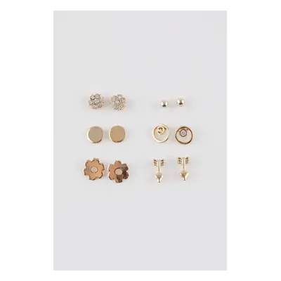 DEFACTO Women&#39;s 6-Piece Gold Earrings