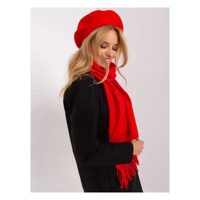 Red knitted women's beret