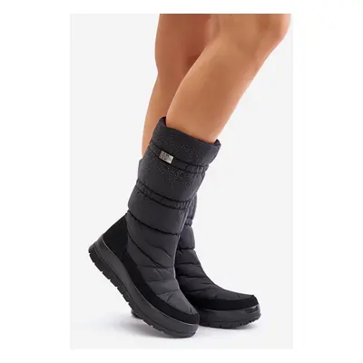 Women's snow boots with Progress decoration black