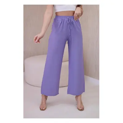 Viscose wide trousers in purple color