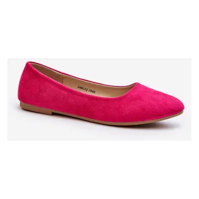 Women's suede ballerinas Fuchsia Kommia