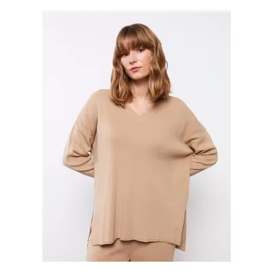 LC Waikiki V-Neck Plain Long Sleeve Women's Knitwear Sweater