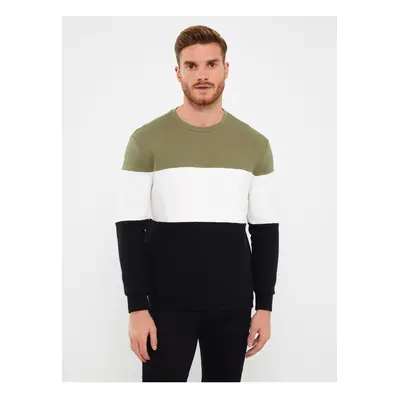 LC Waikiki Crew Neck Long Sleeve Color Block Men's Sweatshirt