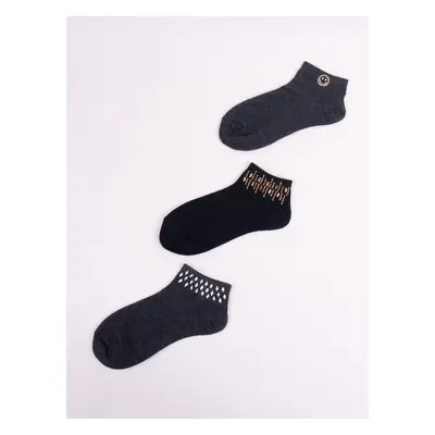 Yoclub Woman's Women'S Socks With Crystals 3-Pack SKS-0001K-000B