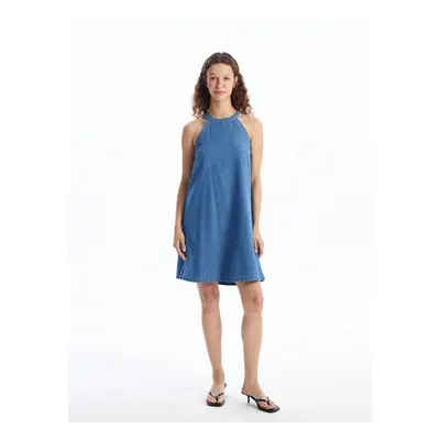 LC Waikiki Halter Neck Straight A-Line Women's Jean Dress