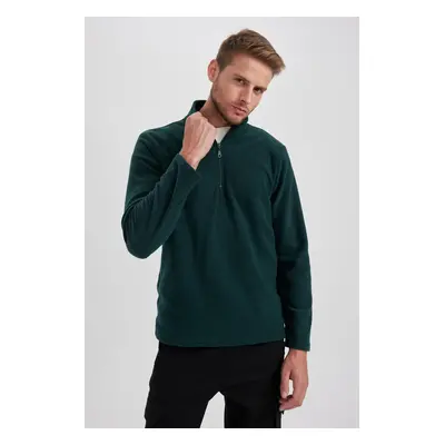 DEFACTO Regular Fit Stand-up Collar Fleece Sweatshirt