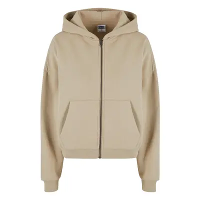 Women's Boxy Zip Hoody - Beige