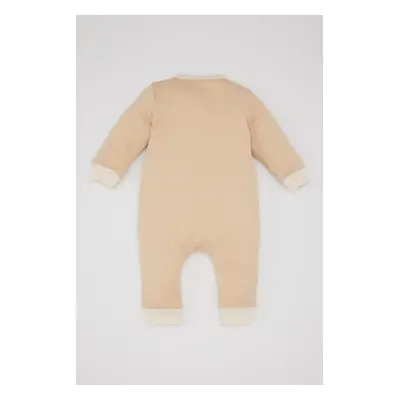 DEFACTO Baby Boy Newborn Safari Printed Long Sleeve Jumpsuit