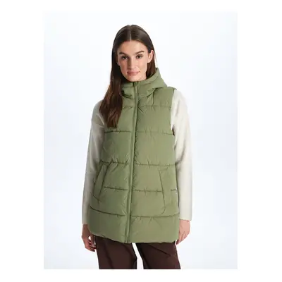 LC Waikiki Women's Hooded Plain Puffer Vest