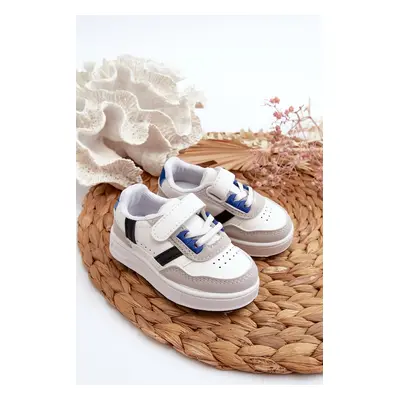 Classic Children's Sports Shoes White and Marlin Blue