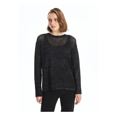 LC Waikiki Crew Neck Openwork Long Sleeve Women's Knitwear Sweater