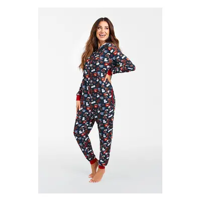 Makala women's jumpsuit with long sleeves, long pants - print