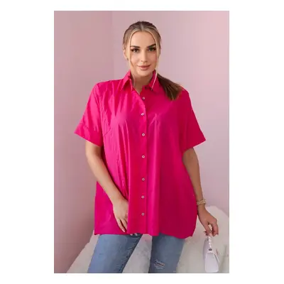 Cotton fuchsia shirt with short sleeves