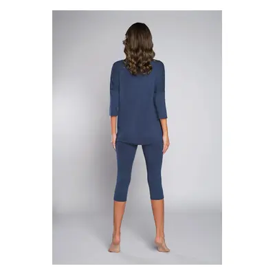 Pyjamas Mandala 3/4 sleeve, 3/4 legs - dark blue