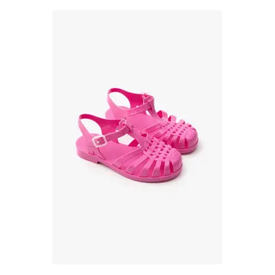 NİŞANTAŞI SHOES Anderline Jr. Candy Pink Matte Belt Detail Children's Sandals