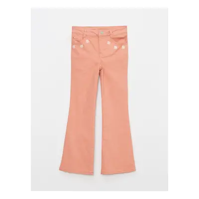 LC Waikiki Girls' Embroidered Gabardine Flare Trousers