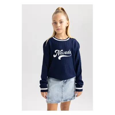 DEFACTO Girl's Crew Neck Sweater