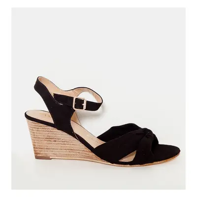 Black wedge sandals CAMAIEU